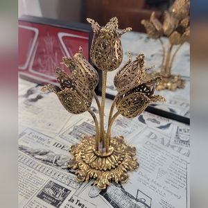 Vintage Filagree Tulip Lipstick holder